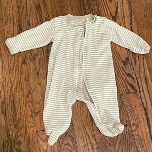 Kissy Kissy Mint Striped Footie